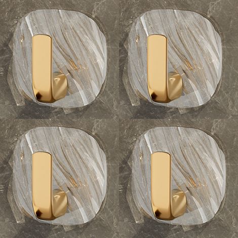 Set mit 4 luxuriösen Wandhaken, klein, leicht und ohne Bohren zu montieren, ideal zum Aufhängen von Mänteln, Kleidung, Hüten und Schlüsseln.