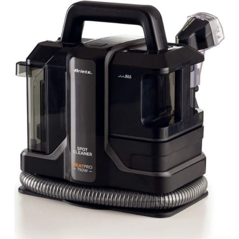 Ariete 2482 Spot Cleaner Heat Pro 750W, Pulitore per tappeti e tappezzerie,Lavatappeti, 750W, 2 serbatoi, Nero