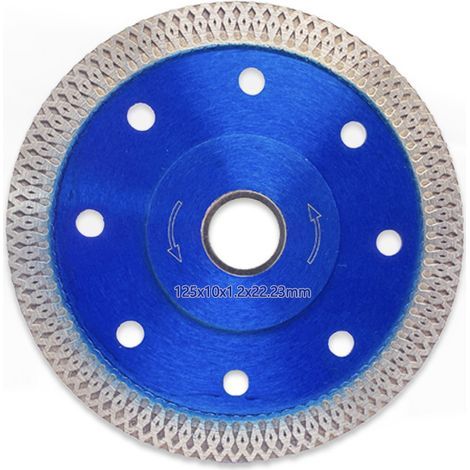 Disque à tronçonner diamanté, extra fin, 125 x 22,23 mm, Turbo, pour couper, meuler, granit, marbre, béton, carrelage (1/5)