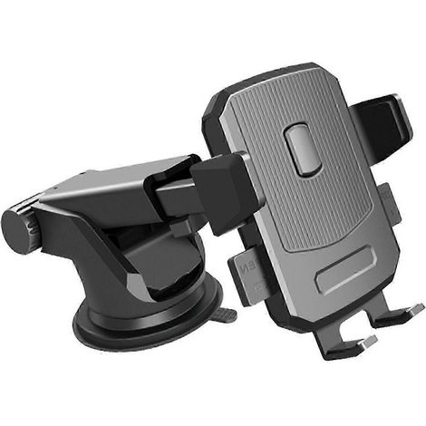 Support de téléphone de voiture, compatible avec le pare-brise et le tableau de bord, support de téléphone mains libres réglable, noir, pour climatiseur. (1/5)