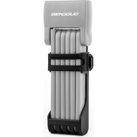 Antivol de vélo portable et pliable pour vélos, vélos électriques et motos, avec revêtement ABS, sécurité renforcée, facile à transporter, longueur étendue de 76,7 cm.