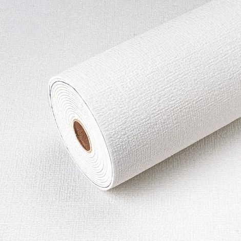 Papier peint 3D autocollant – Papier peint texturé – Vinyle imperméable – 1 rouleau – Pour chambre à coucher Blanc (1/5)