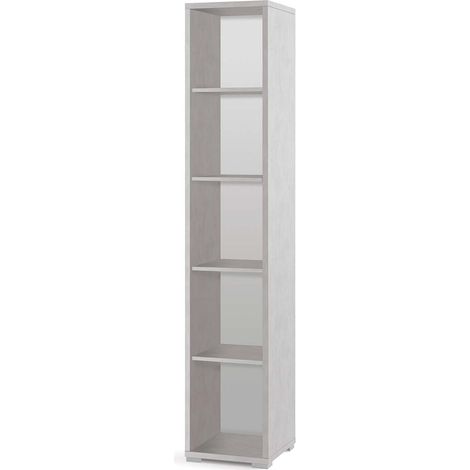 Mobile colonna moderno 5 vani libreria a giorno multiuso Hill - Bianco (1/5)