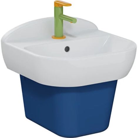 Lavabo pour enfant VITRA Sento Kids 45 cm + Mitigeur lavabo jaune et vert (1/5)