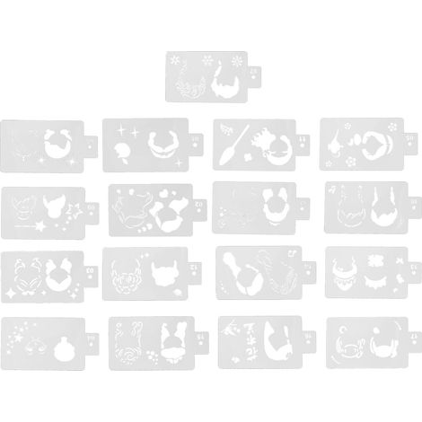 2 Sets de Pochoirs Professionnels pour Peinture Faciale, Personnages de Princesse et Dessins Animés, Réutilisables pour Corps (1/5)