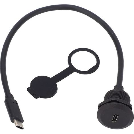 Câble adaptateur d'extension pour montage sur panneau 5Gbps Type C 3.0 mâle à femelle affleurant 20V 3A (1/5)