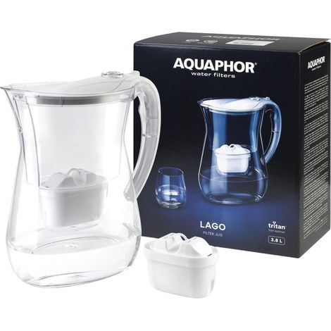Caraffa filtrante Aquaphor Lago, plastica bianca + cartuccia, 3,8 litri (1/5)
