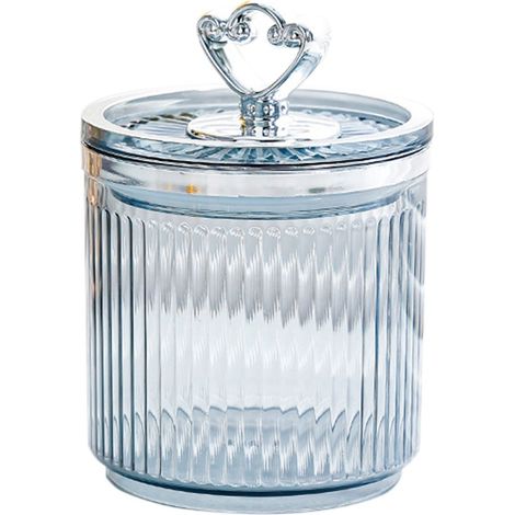 Due barattoli trasparenti con coperchio, 12x8 cm, contenitori ermetici per alimenti da cucina, adatti per conservare caramelle, snack e cosmetici. (1/3)