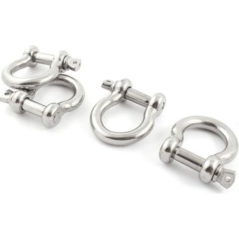 4 PIÈCES Argent Ton Edelstahl Verschluss Schäkel pour 12mm 1/2 Zoll Drahtseil