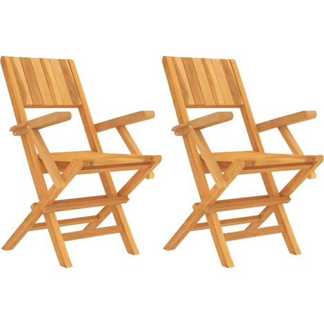 Chaises de jardin pliantes 2 pcs 55x61x90 bois massif teck (1/5)