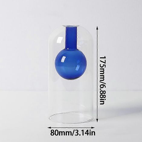 Vase en verre coloré Alien, double récipient en verre, vase pour fleurs hydroponiques