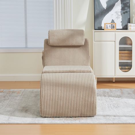 Fauteuil individuel moderne avec coussin d’assise amovible, poche latérale et mousse compressée haute résilience, siège confortable kaki (1/5)