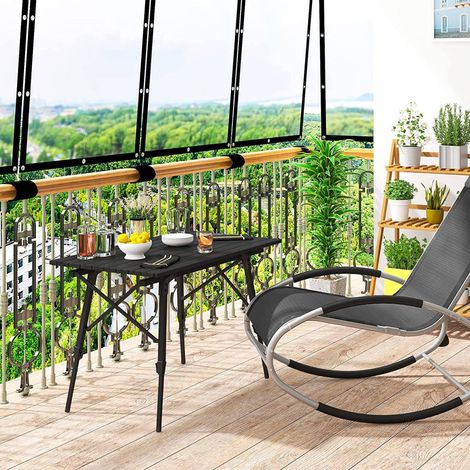 WOLTU Campingtisch Klapptisch aus Alu Gartentisch Balkontisch Reisetisch zusammenklappbar, mit Packtasche, Höhenverstellbar, 90x52.2X(45-72) cm, schwarz (1/4)