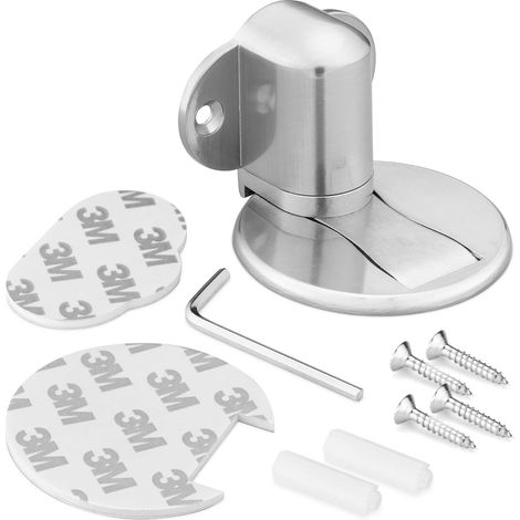 Butée de porte magnétique - Support de porte auto-adhésif avec aimant - Butée de porte à visser ou à coller - Pour portes de différentes hauteurs (1/5)