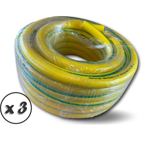 Tuyaux d'arrosage Anti UV 4 couches - Quantité x 3 - Lg 25 m - Ø 25 mm