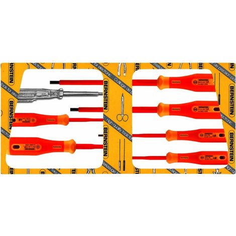BERNSTEIN Tools for Electronics 14-650-VDE VDE Schraubendreher-Set 7teilig Schlitz, Kreuzschlitz Poz