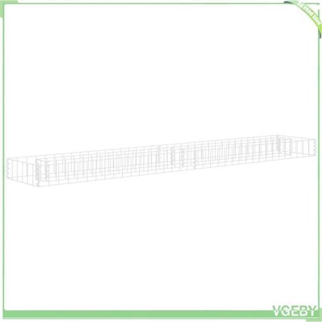 Lit surélevé à gabion - FAFEICY - 145632 - Acier galvanisé - 180x30x10 cm - Argenté (1/5)