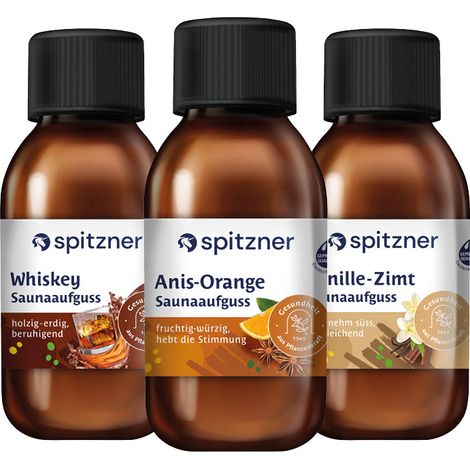 Spitzner Saunaaufguss Set Wohlig & Gemütlich 3x125 ml Wellness Sauna Aufguss Bundle (1/4)