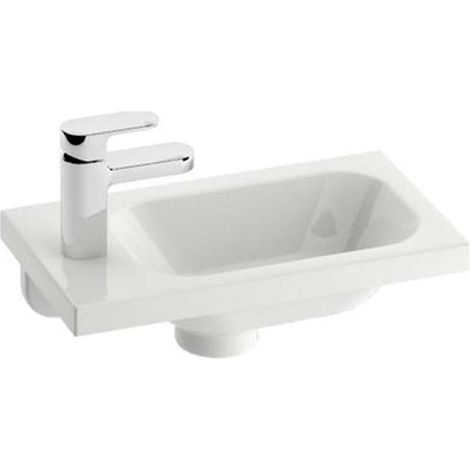 Ravak Chrome - Handwaschbecken 40x22 cm, mit 1 Hahnloch, links, weiß XJGL1100000 (1/3)
