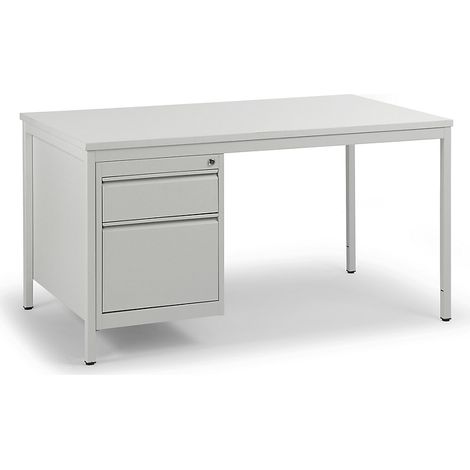 eurokraft basic, Bureau d'atelier gris clair, tiroirs 1 x 140