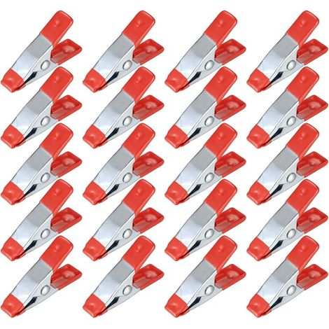 20 Pièces Pinces à Ressort Métal, Modélisme Pince à épiler, Metal Spring Clamps, Pinces à Linge Grip Holder pour Bâche, Camping, Tarpaulin, Travail Bois, Outil de Modélisation - 2 Pouces (1/5)