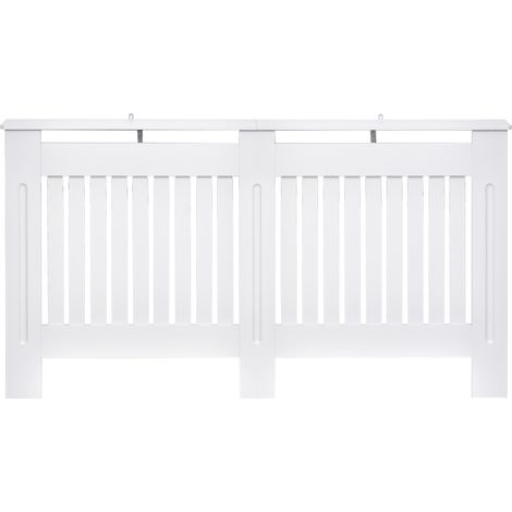 Copritermosifone a Doghe in MDF per Casa e Ufficio, 152x19x81 cm, Bianco