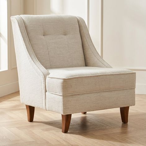 Sessel Beiger Chenille-Stoff, ländlicher Klassiker von Ella (1/5)
