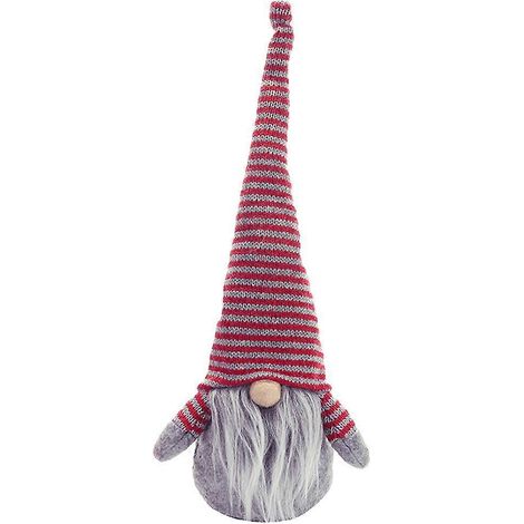 Poupée de Noël sans visage à rayures grises, adorable poupée de style nordique, décoration pour la maison, les fêtes d'anniversaire, jouet pour enfants, décoration pour sapin de Noël-Grey (1/3)