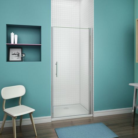 Box Doccia Per Nicchia Porta Battente Vetro 6 mm Temperato Trasparente Anticalcare Telaio Cromo Lucido 80x197cm (1/5)