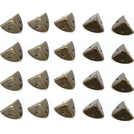 20 protège-coins antiques en bronze, coins de protection pour boîtes, couvre-bords 26x26mm (1/5)