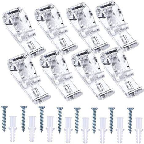 ALLIANDISEnsemble de cordons de sécurité transparents pour stores enrouleurs - 8 ensembles, comprenant un support en forme de P, des crochets de fixation et une chaînette à billes, convenant aux ridea (1/4)