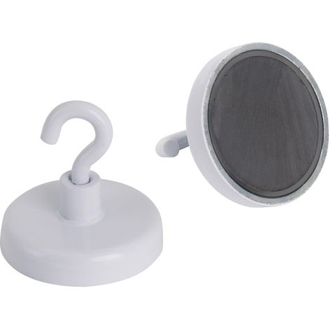 Aimant de Serrure Peint en Ferrite Avec Un Crochet M4 Pour Suspendre, Tenir Ou Afficher Des Articles - 32mm dia - 7,3kg (1/5)