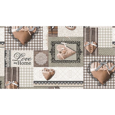 TOVAGLIATO IN PVC FANTASTIK CUORI 1056-1 Rotolo cm.140 (H) x 20 mt (L)