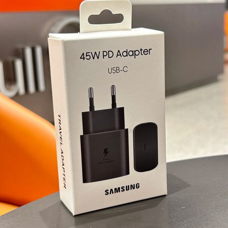 Chargeur Samsung PD 45 W à charge ultra-rapide pour Galaxy S25 Ultra Plus, S24, S23, S22, A56, A55 et A36. Adaptateur secteur UE 5 A, câble USB-C. (1/5)