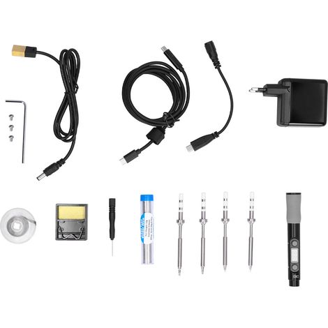 GARRYFIZH Kit de fer à souder électrique fournitures de soudure avec adaptateur d'alimentation SQ-D60B noir (1/5)