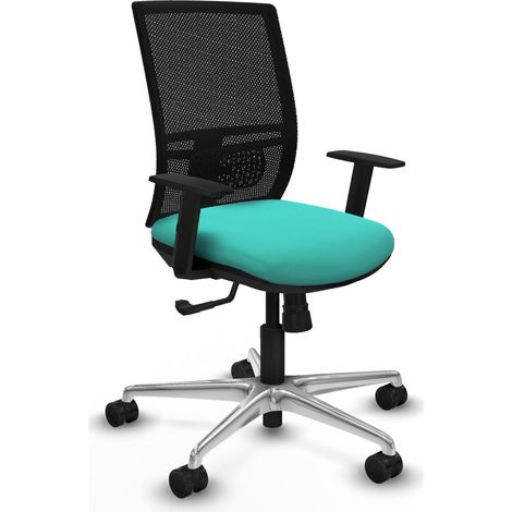 Silla de oficina piqueras y crespo Yunquera cuero negro aluminio (1/2)