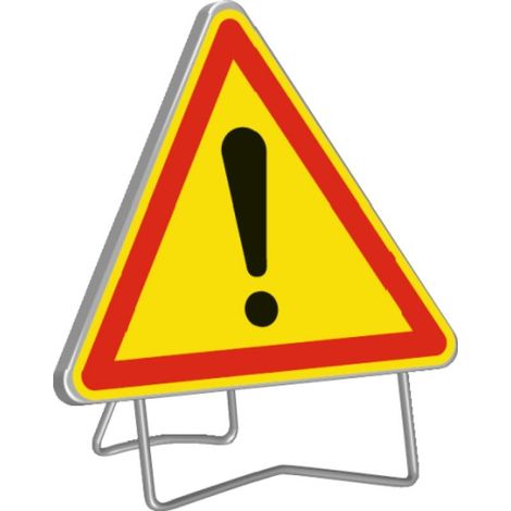 Taliaplast – Panneau de signalisation triangulaire 1000mm – Acier galvanisé résistant aux intempéries – Pied solidaire pour stabilité accrue - AK1000 (1/4)