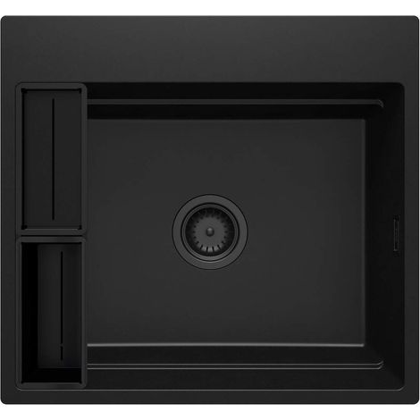 Lavello cucina in granito con 1 vasca 56x52 cm nero - Vora