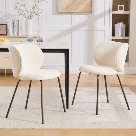 Set 2 sedie pranzo in ciniglia con gambe in metallo OKMYHOME (1/5)