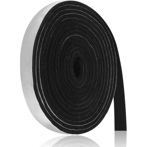 Kamineinsatzdichtung, Hitzebeständiges selbstklebendes Dichtungsband für Fenster, Kamin und Ofenrohr - 3 Meter Länge, 12 mm Breite, 3 mm Dicke, Schwarz (1/5)