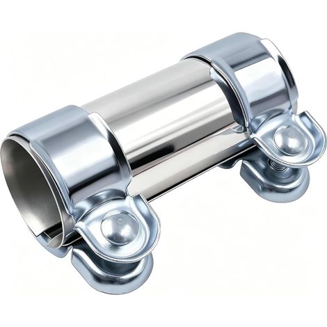 Connecteur de Collier Echappement à Double Boulon Ø50mm/L : 125mm Manchon de Réparation pour Manchon Echappement en acier Inoxydable pour Système Echappement Voiture Bâtiments l'Industrie Automobile (1/5)