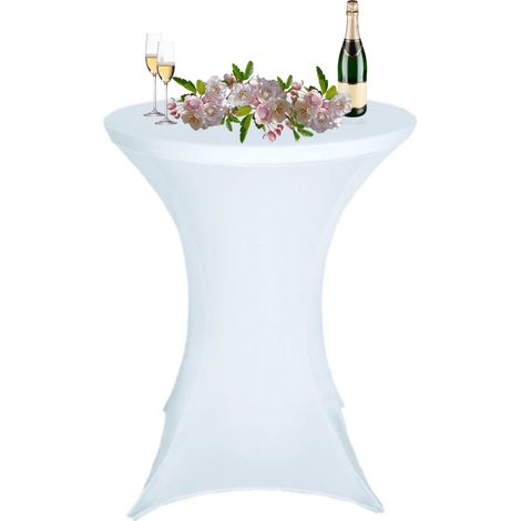 Tischdecke für Bar- und Cocktailtisch, weiß, 80 x 110 cm [25F]