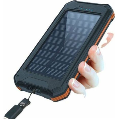 Power Bank Solaire - 30000 mAh - 4 Entrées 3 Sorties - Lampe LED Intégrée - Pour Extérieur Voyage Camping - 1 Pièce (1/4)