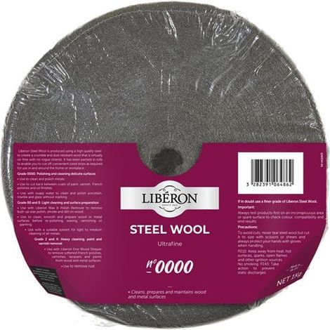 Liberon 126934 Steel Wool Grade 0000 Ultra Fine 1kg LIBSW00001KN