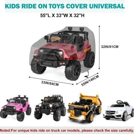 NALOOKAMIC Grande housse de voiture en tissu Polyester robuste pour enfants, housse universelle pour véhicule électrique, imperméable, anti-UV, avec bande imperméable, 3 bandes réfléchissantes, boucl (1/3)