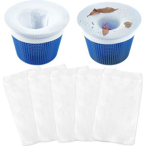 Lot de 5 chaussettes de piscine pour piscines à mailles fines et filtres de spa,réutilisables en maille ultra-fine pour les piscines au sol et hors sol (1/5)