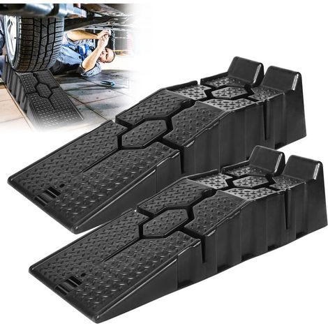 Rampe de chargement Rampe de chargement 2 pcs rampe de voiture en plastique jusqu'à 2,5 tonnes plate-forme élévatrice pour voiture HENGMEI-DOU