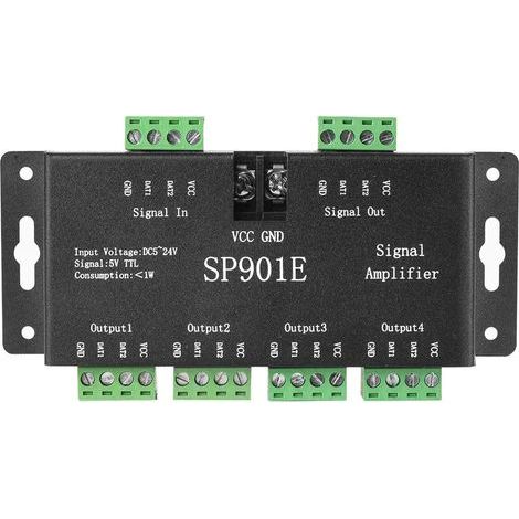 Amplificatore ripetitore di segnale SPI SP901E Pixel WS2812B WS2811 per strisce e pannelli a matrice LED indirizzabili programmabili Dream Color WS2813 SK6812 WS2815 WS2801 SK9822 (1/5)