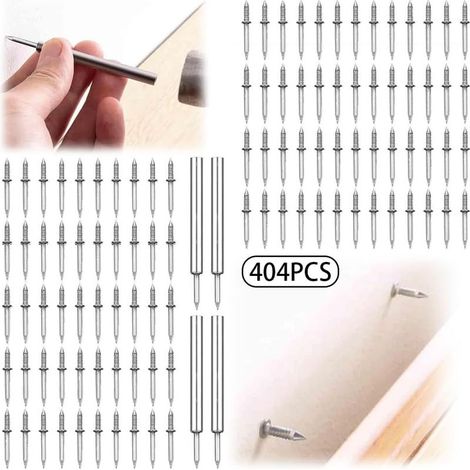 400 PCS Clous Sans Couture à Double Tête Pour Plinthes,Double Clou PlintheClou Double Tete,Clou Pour Plinthe,Avec un outil de douille spécifique à l'ongle (1/5)