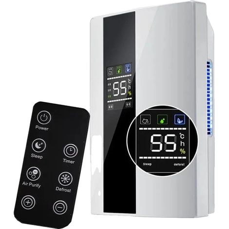 Deshumidificador, purificador de aire, control remoto, 90 W (1/2)